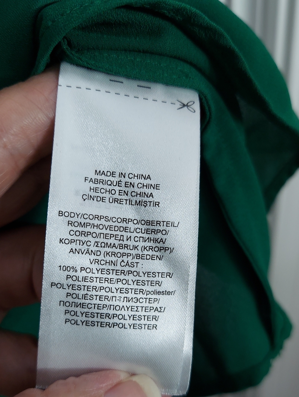 Ralph Lauren Blouse, Size 1X, Emerald Green, Micro Pleat Sleeve, V-Neck - Picture 6 of 7